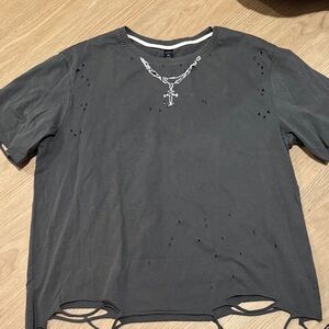 Distressed ash tee